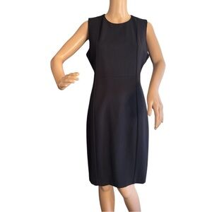 Liverpool Sheath Dress Black Womens Size 2/26 Stretch Ponte Fabric Zip Up